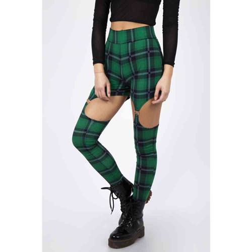 Jawbreaker - Round In Circles Plaid Harness Legging - Groen Jawbreaker - Round In Circles Plaid Harness Legging - Groen
